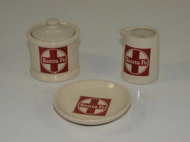 ATSF Santa Fe Coffee Creamer Sugar Plate 3 piece set