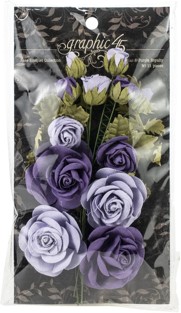 Graphic 45 Staples Colección Rose Bouquet 15/Paquete - Lila francesa y realeza púrpura