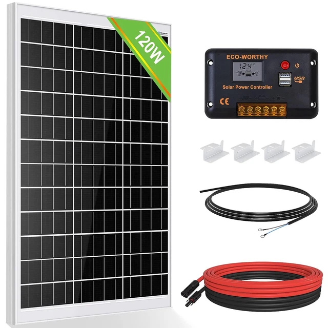Kit de panneau solaire 120W  avec batterie lithium 20Ah pour bateau caravane