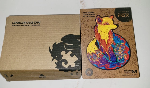 New In Box UNIDRAGON Wooden Jigsaw Puzzle Alluring Fox Size Medium 195 Pieces