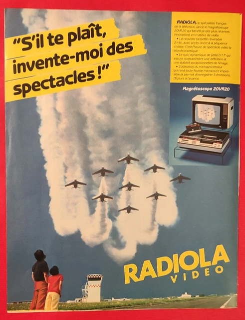 PUBLICITE ADVERTISING 1982 RADIOLA magnétoscope 20VR20