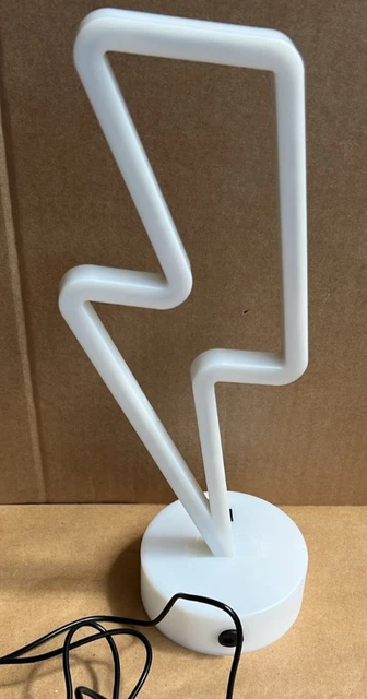 Space Led Neon Sign NEON LIGHT SIGN Lightning Bolt Warm White LED Table Lamp £7.99 ...