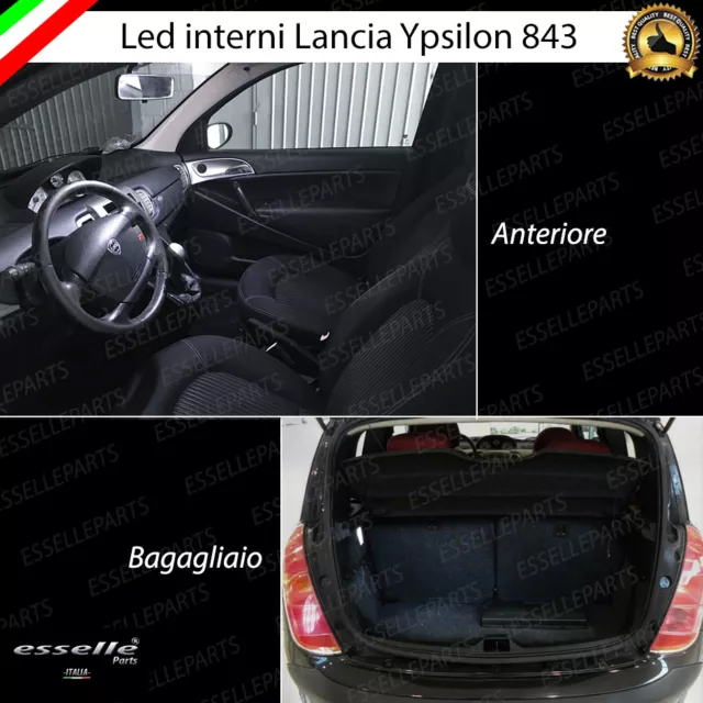 Kit Full Led Interni Lancia Ypsilon Y 843 Anteriore + Bagagliaio Canbus 6000K