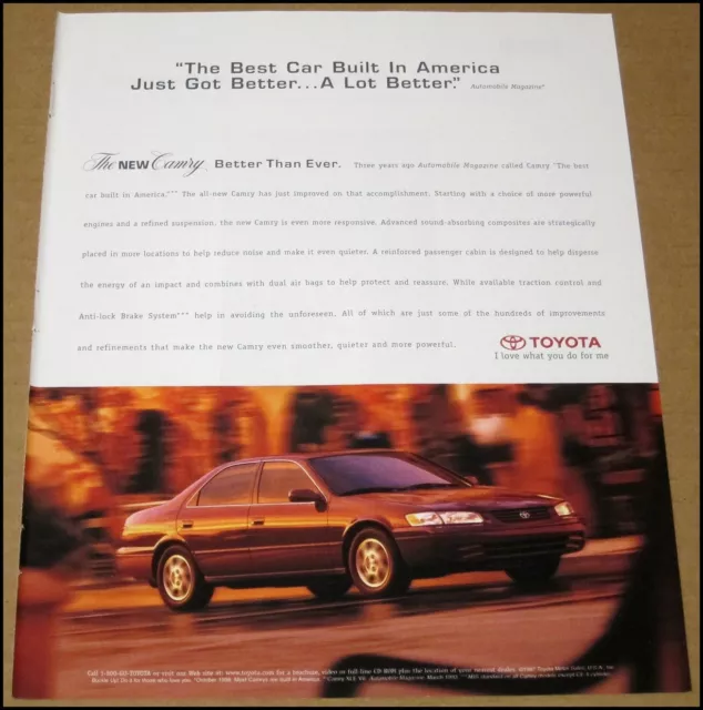 1997 Toyota Camry Print Ad Car Auto Automobile Advertisement 8" x 10.5" Vintage