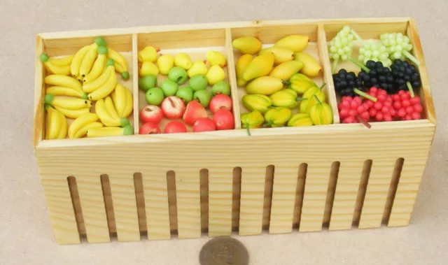 En Bois Compteur Avec 59 Pièces De Desseré Fruit Tumdee 1:12 Échelle Maison M20