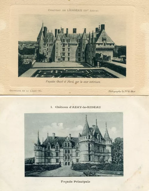 *31152 cpa set of 2 cards Château Azay le Rideau - Langeais