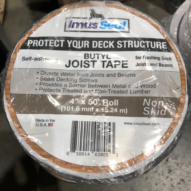 Imus Seal Butyl Joist Tape for Flashing Deck Joists and Beams 4" x 50' Roll. M5