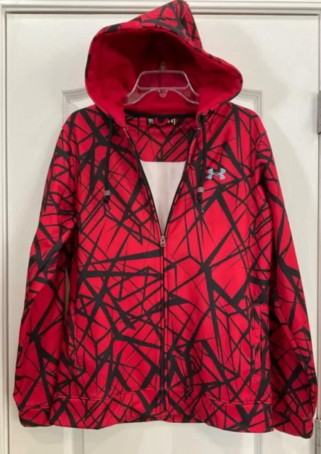 UNDERARMOR MENS HOODED Jacket Size M Red Black Abstract Stripes 40 $34. ...