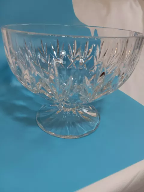 Crystal Bowl Cut Glass Fruit Six Inch Tall Dish Footed