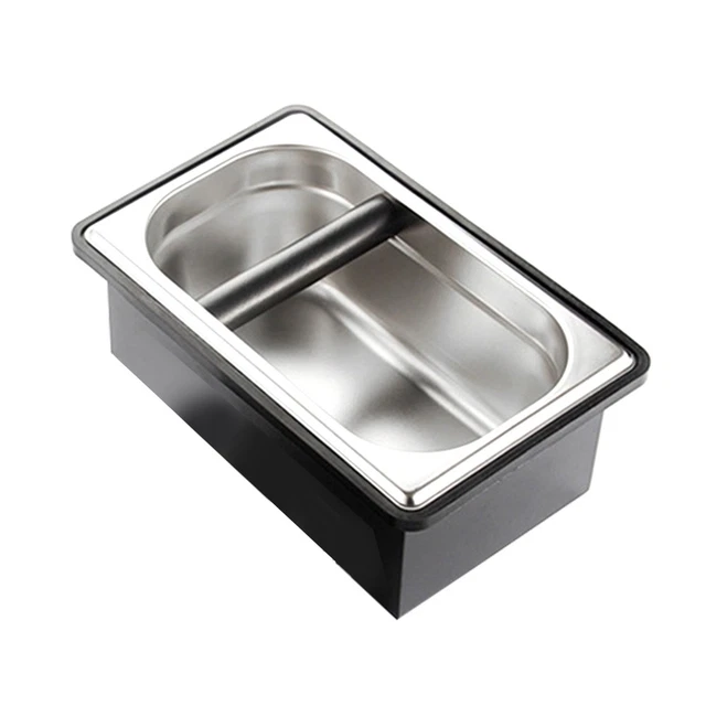 Accessorio Caffè Bar Contenitore Fondi Caffè Leoapcat Acciaio Inox - Knock Box Per Macchine Espresso, Cassetto Estraibile Scatola Fondi Caffè Macchina Espresso - 6