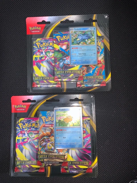 Pokemon Mega Evolution 3 Pack Pokemon Mega Evolution 3-Pack Blister Packs SET - Psyduck & Goldluck Promo Card Mega Evolution Blister Pack Psyduck Pokemon Mega Evolution 3 Pack Pokemon Mega Evolution 3-Pack Blister Packs SET - Psyduck & Goldluck Promo Card Mega Evolution Blister Pack Psyduck