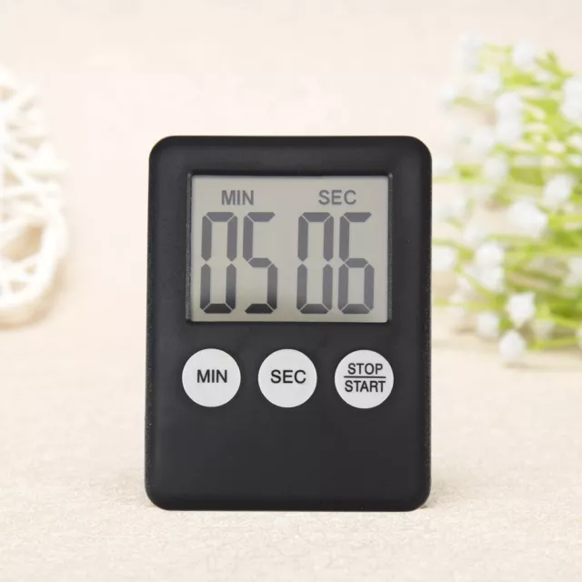 Temporizador digital LCD cocina cocina cuenta atrás reloj alarma recordatorio (negro)