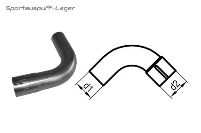 Fox Edelstahl Auspuff Rohrbogen 90 Grad Ø45mm geweitet -Steckverbindung-
