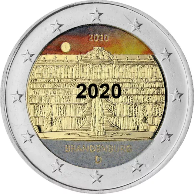 2 Euro Gedenkmünze 2020 - coloriert verschiedene Länder Zypern, Spanien, Italien