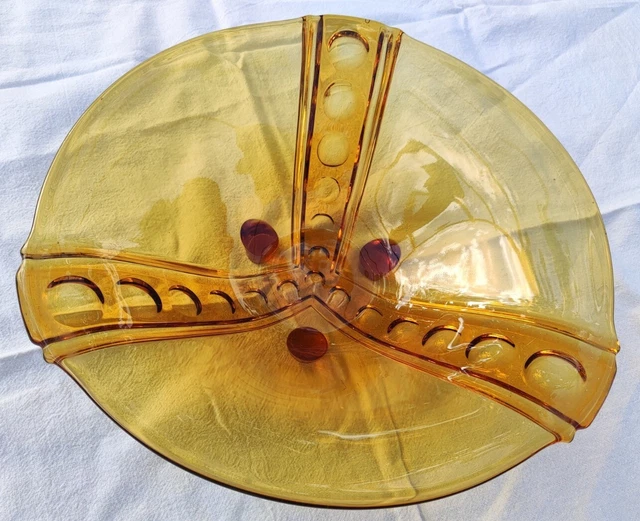 Coupe A Fruits Verre Pressé Dépoli Art Deco Pierre D’Avesn France  No Lalique