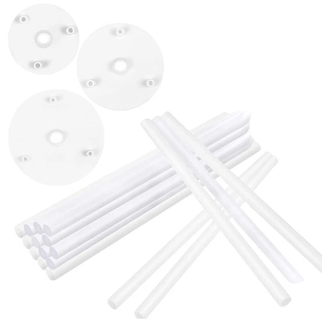 Soportes para pasteles - Paquete de 18 soportes para pasteles, varillas de toallita reutilizables, soportes para pasteles E8K9
