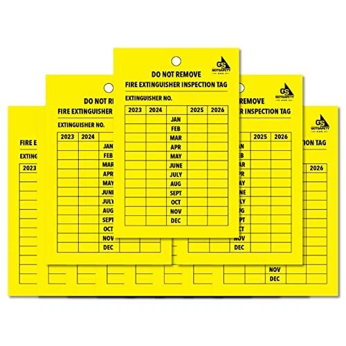 76 Pcs Monthly Fire Extinguisher Inspection Tags Set 4 Years Mainte