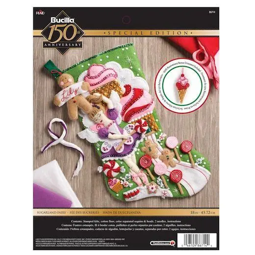 Bucilla 18" Felt Christmas Stocking Kit - Sugarland Fairy