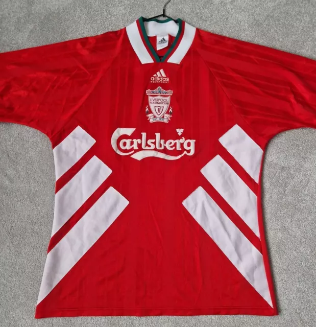 Original Adidas Liverpool Home Football Shirt 1993/1995 Large 40-42" Carlsberg