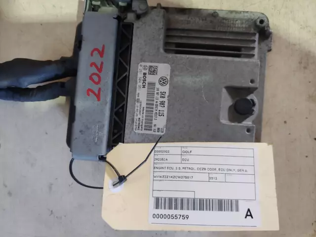 Volkswagen Golf Ecu Engine Ecu, 2.0, Petrol, Cczb Code, Ecu Only, Gen 6, 10/08-0