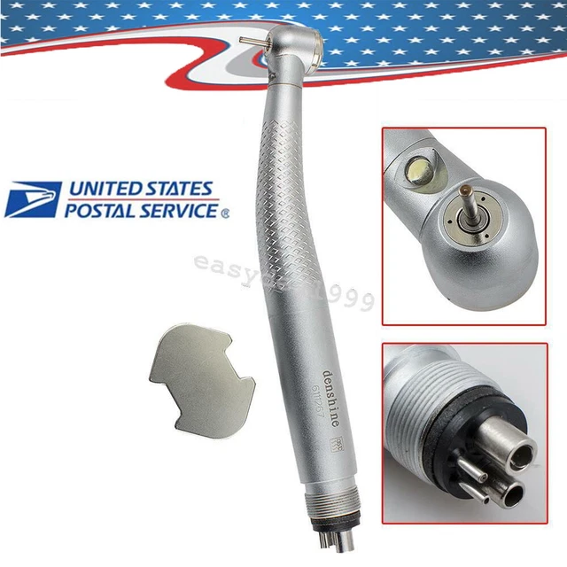 4Hole Dental LED Fiber High Speed Handpiece Big Ceramic Turbine 3 Water Spray CE