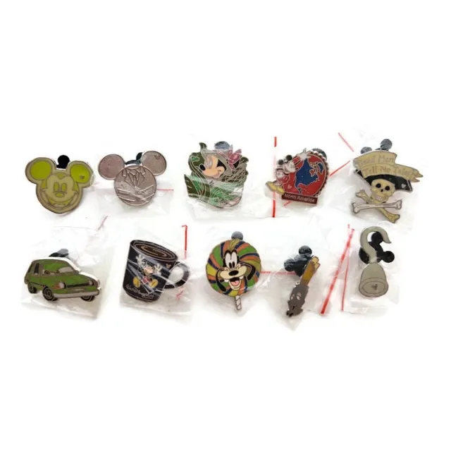 Disney Pin Trading 10 Pins Park Trader Lot Mickey Mouse Goofy Pirate Hook