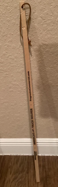 Vtg Square Wood Advertising Yardstick Progressive Comm. America’s #1 Truck Insur