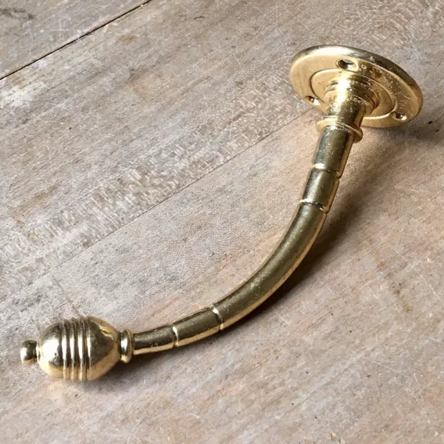 Antique Brass Coat Hook Victorian Original Reclaimed Old Vintage Hardware c.1875
