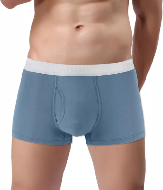 Mens Short Boxer Briefs Underwear No Ride Up Bamboo Comfort Fit Open Fly Trunks