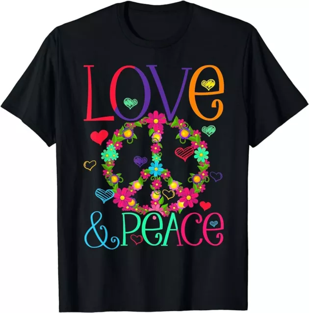 Flower Power Hippie Costume Love Peace 60s 70s Retro T-Shirt