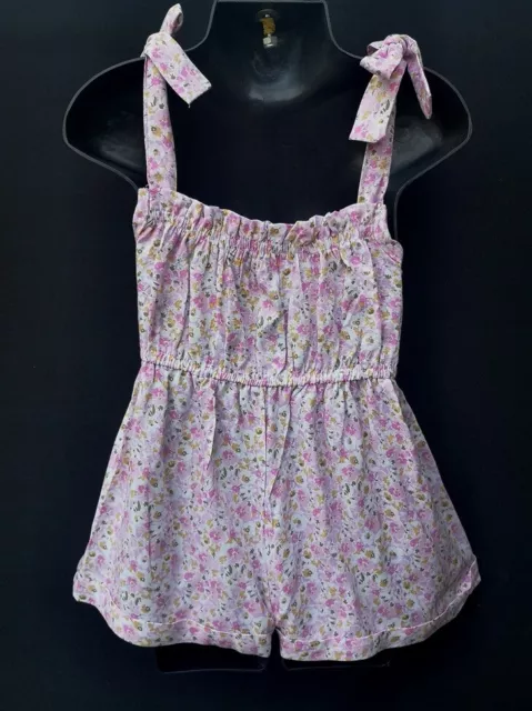 Combi short smocks en coton rose imprimé floral 3 ans et 12 ans 3