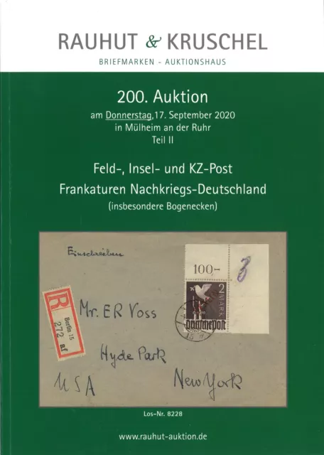 Asta Rauhut & Kruschel 200 (2020): posta da campo, isola e campo di concentramento