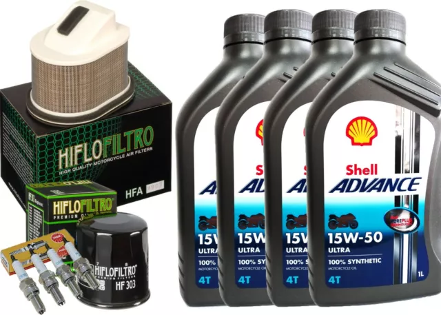 Kit/Tagliando Kawasaki Z/750 2011/2012 Shell 15W50 Filtro Olio Aria Candele