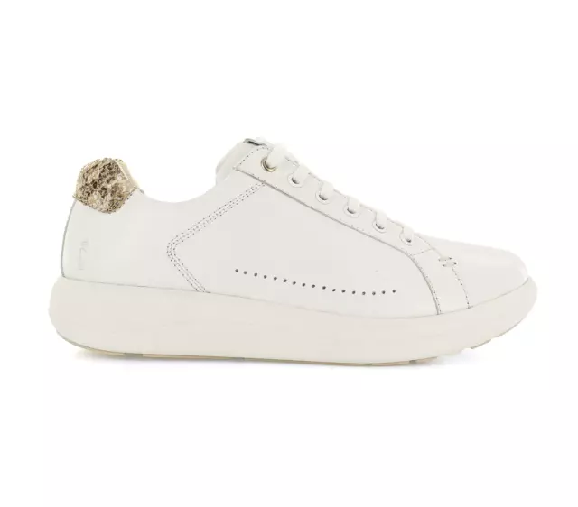 STRIVE DAKOTA LADIES White And Snake Leather Arch Support Lace Up