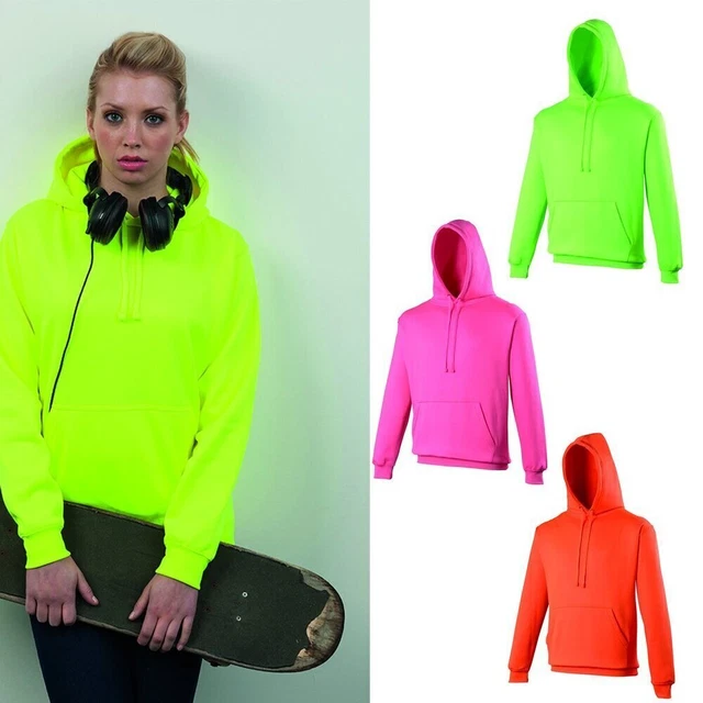 Felpa con cappuccio elettrica AWDis JH004 - Felpa unisex colorata e luminosa