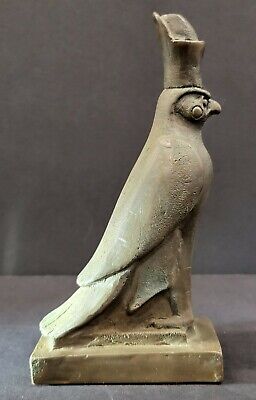 Egyptian Statue ~Horus Falcon Bird Figure 1984 Agi Reproduction Of True Artifact