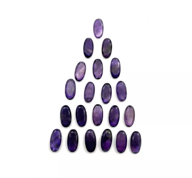 Natural Amethyst Oval Cut Loose Gemstone Lot 19 Pcs 9 18 MM 98 CT