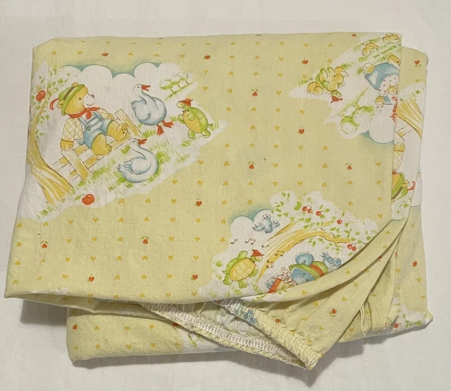 Vintage Crib Sheet Fitted Frank Nelson Designs ‘81 Bunnies Cherries Picnic