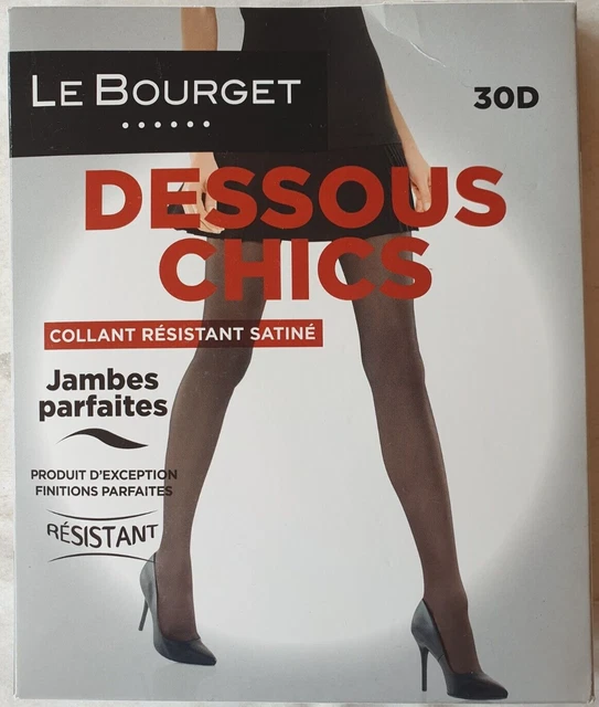 Collants neuf noir taille 1 Dessous Chic 30D, jambes parfaites marque Le Bourget