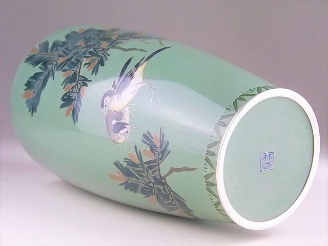 Bird CLOISONNE ware Vase Height 9.5 inch Japanese Antique Art Bird CLOISONNE ware Vase Height 9.5 inch Japanese Antique Art