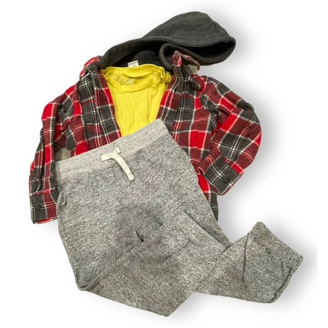 9 Piece Boys 3T Clothing Lot Bundle Gap H&M Old Navy Crewcuts Plaid Flannel Knit