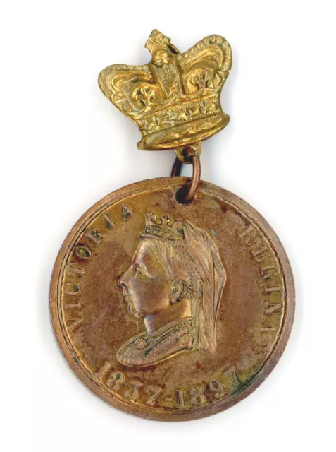 Queen Victoria Diamond Jubilee medallion Science Art & Liberty antique #44