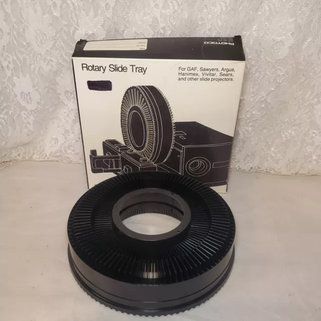 PHOTOCO Rotary Projector Slide Tray 100 2x2 Slides For GAF Sawyers Argus Hanimex