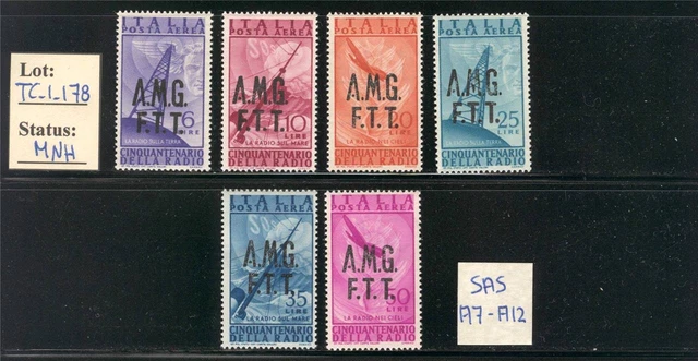 TC_1_178. TRIESTE (AMG FTT). 1947 "CINQUANTENARIO RADIO" air set. MNH. High CV !