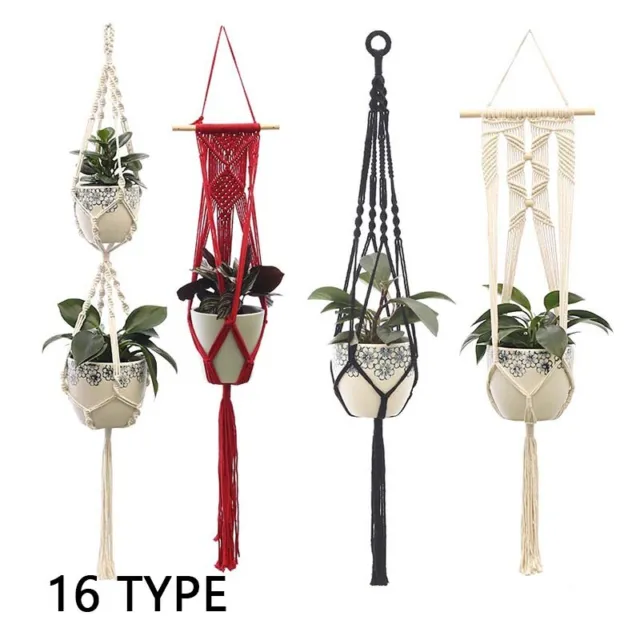 Macrame Plant Hanger Holder Baskets For Wall Indoor Outdoor Home Decor,16type