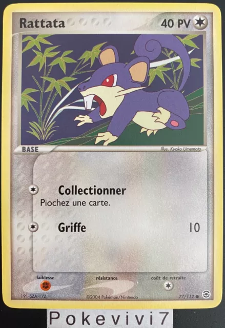 Carte Pokemon RATTATA 77/112 Bloc EX Rouge Feu Vert Feuille FR NEUF