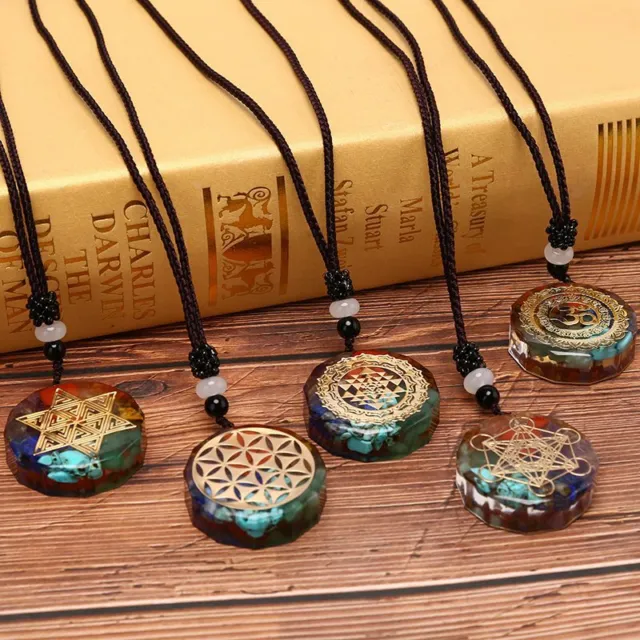 Energy 7 Chakra Natural Stone Pendant Yoga Reiki Healing Amulet Lucky Necklace