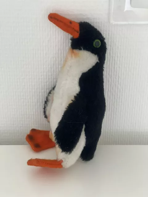 alter kleiner STEIFF PINGUIN  " Peggy " • Ohne Knopf •  17cm • 60/70er Jahre