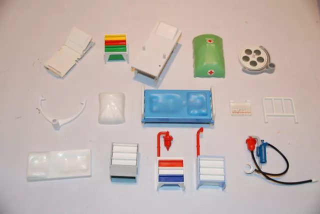 Playmobil material sanitario 3456 3495 3980 cama bed fever hospital  health sani