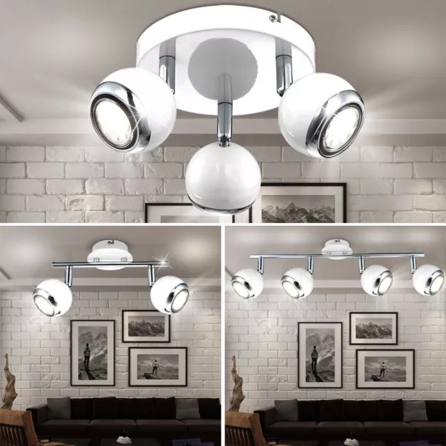 Plafonnier LED Spot de Plafond Projecteur Métal Rétro Blanc Éclairage Lumière